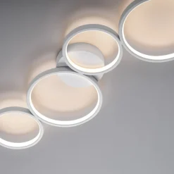 Paul Neuhaus LED-taklampe Kiringe, hvit, metall, dimbar