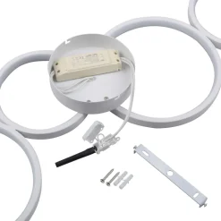 Paul Neuhaus LED-taklampe Kiringe, hvit, metall, dimbar