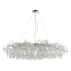 Paul Neuhaus lysekrone Ricicle, krom, lengde 150 cm