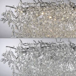 Paul Neuhaus lysekrone Ricicle, krom, lengde 150 cm