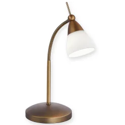 Paul Neuhaus Pino bordlampe, antikk messing, 45 cm, dimbar