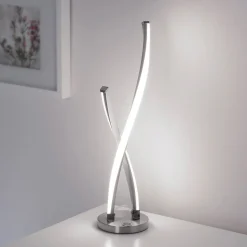 Paul Neuhaus Polina LED-bordlampe, sølv, metall, dimbar