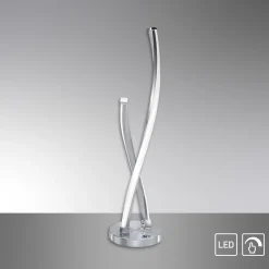 Paul Neuhaus Polina LED-bordlampe, sølv, metall, dimbar