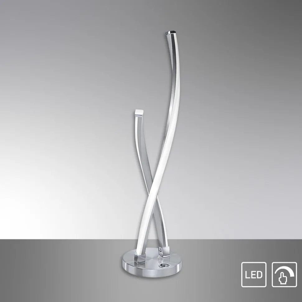 Paul Neuhaus Polina LED-bordlampe, sølv, metall, dimbar