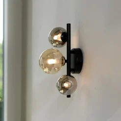 Paul Neuhaus Popsicle vegglampe, svart, glass, 29 cm, G9