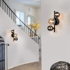 Paul Neuhaus Popsicle vegglampe, svart, glass, 29 cm, G9