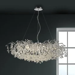 Paul Neuhaus Ricicle lysekrone, krom, lengde 120 cm