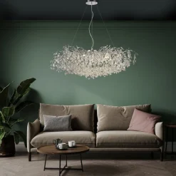 Paul Neuhaus Ricicle lysekrone, krom, lengde 120 cm