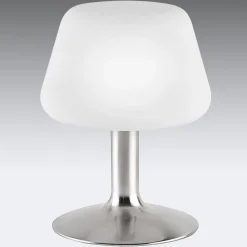 Paul Neuhaus Till bordlampe, stålfarget, glass, dimbar