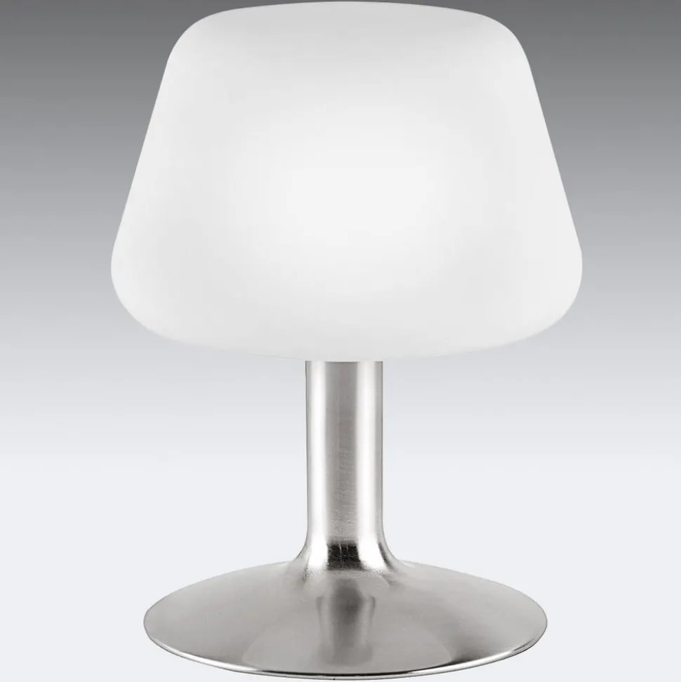 Paul Neuhaus Till bordlampe, stålfarget, glass, dimbar