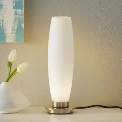 Paul Neuhaus Tyra bordlampe, glass, Ø 10 cm, dimbar, G9