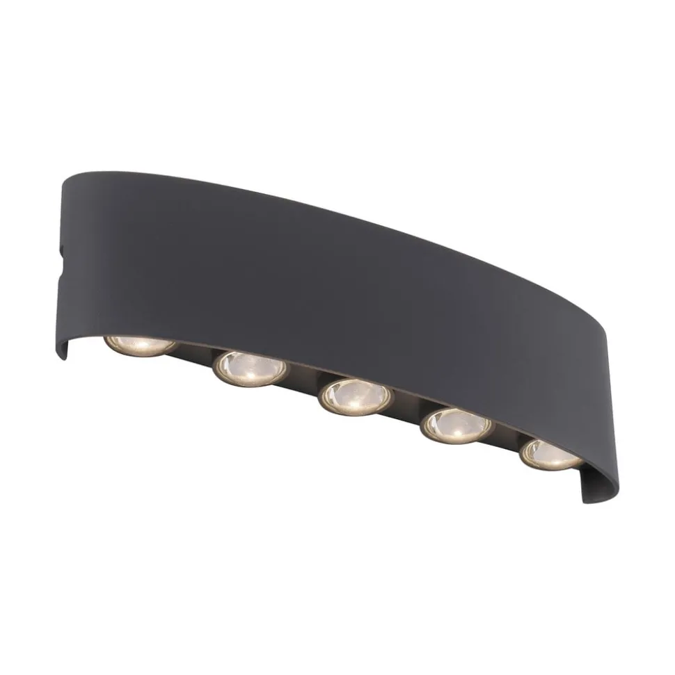 Paul Neuhaus utendørs LED-vegglampe Carlo, 27 cm, 10 lyskilder, IP54
