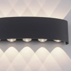 Paul Neuhaus utendørs LED-vegglampe Carlo, 27 cm, 10 lyskilder, IP54