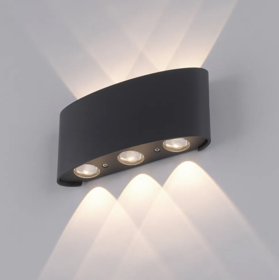 Paul Neuhaus utendørs LED-vegglampe Carlo, 17 cm, 6 lyskilder, IP54