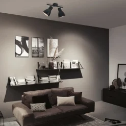 Paulmann Davy taklampe, svart, 2 lyskilder