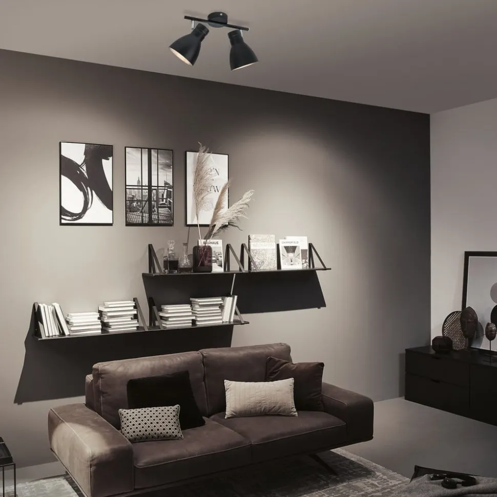 Paulmann Davy taklampe, svart, 2 lyskilder