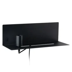 Paulmann Devara vegglampe med hylle, svart