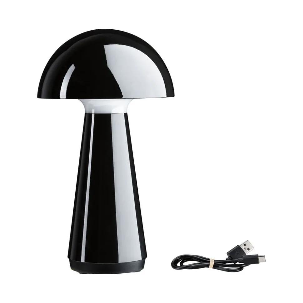 Paulmann LED-bordlampe Onzo, svart, plast, IP44