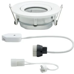 Paulmann Nova downlight IP65 rund dreibart, hvit