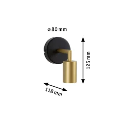 Paulmann Ravi vegglampe E27, svart/matt gull