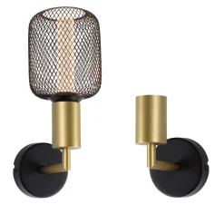 Paulmann Ravi vegglampe E27, svart/matt gull