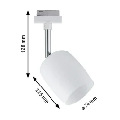 Paulmann URail Blossom spot hvit, satinert glass