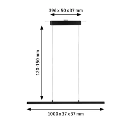 Paulmann URail Lento LED-pendellampe, matt svart