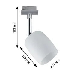 Paulmann URail spot Blossom krom matt, satin glass