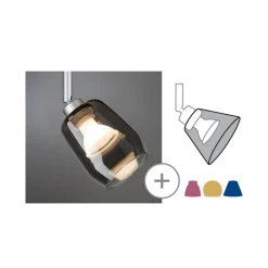 Paulmann Vento lampeskjerm, røykgrå, Ø 8 cm, glass