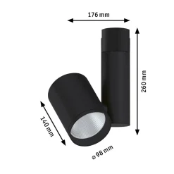 Paulmann Zeuz URail Spot 3000K 15° svart matt