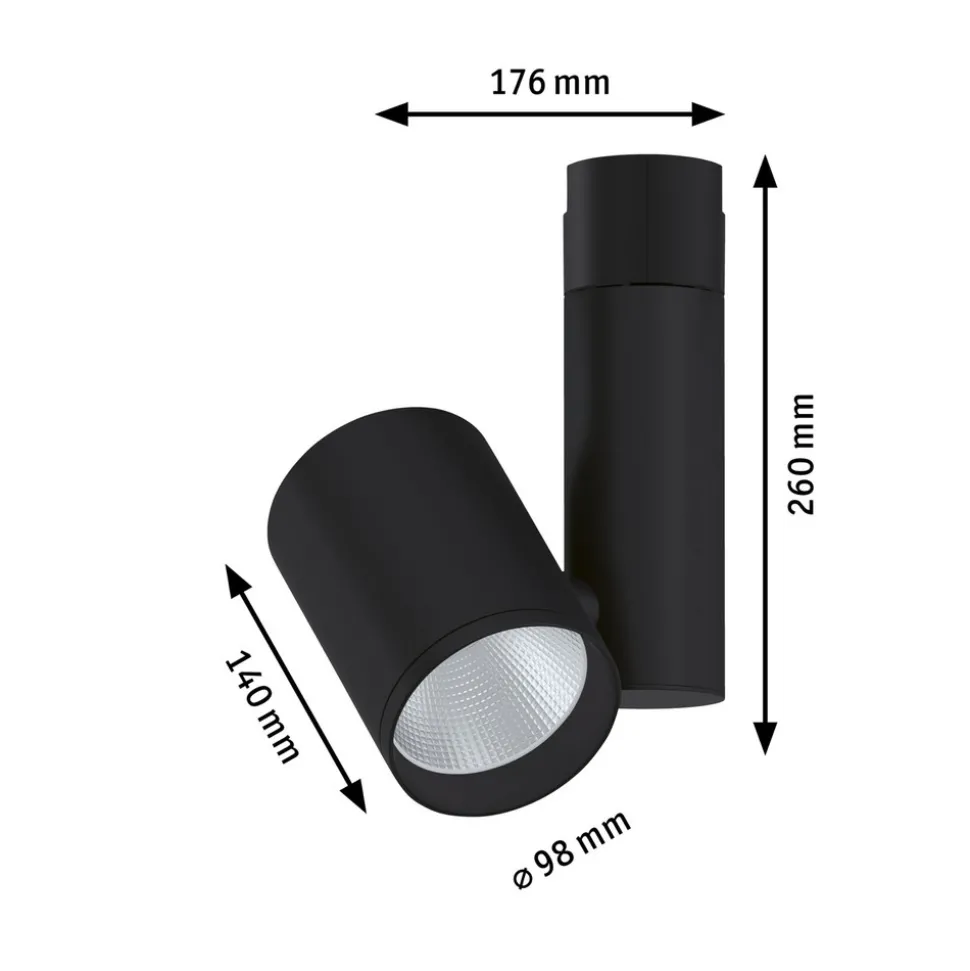 Paulmann Zeuz URail Spot 3000K 39° svart matt