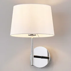 Pen vegglampe Dorothea med hvitt stoffskjerm