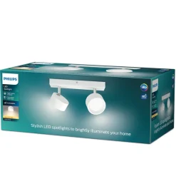 Philips Bracia LED-downlight 2 lyskilder, hvit
