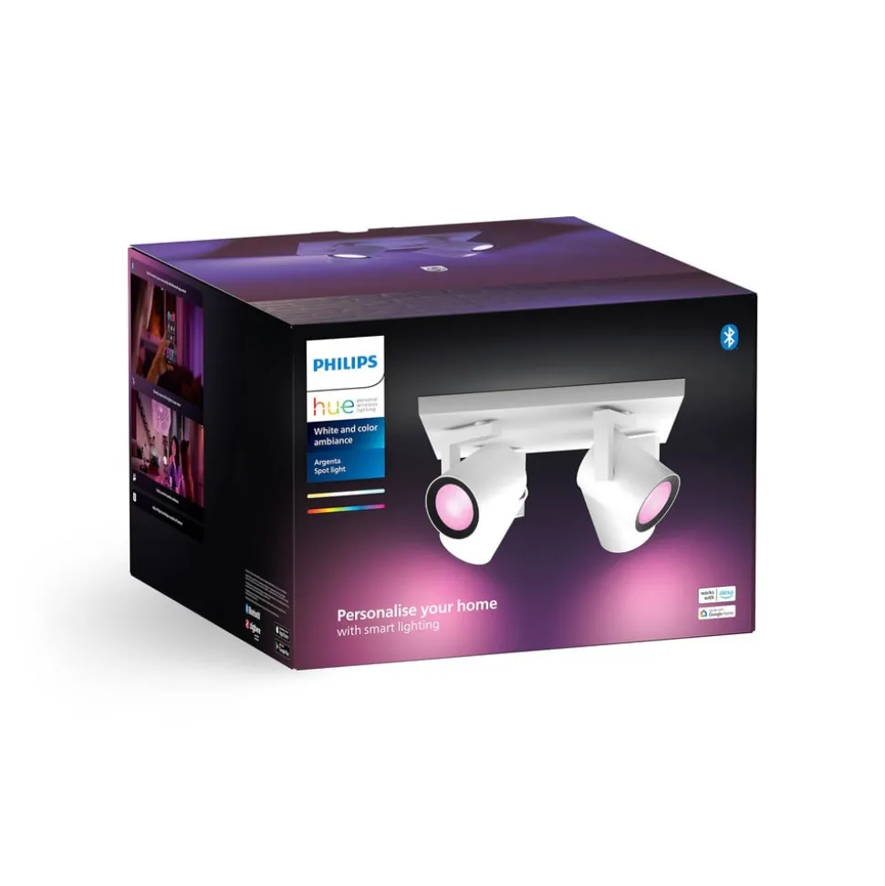 Philips Hue LED-downlight Argenta, hvit, 4 lyskilder RGB CCT