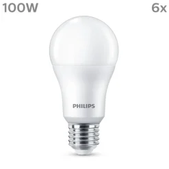 Philips LED-pære E27, 13W 1521lm 2 700 K matt 6stk