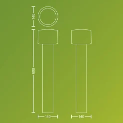 Philips LED-sokkellampe Otis UE, stål, IP44