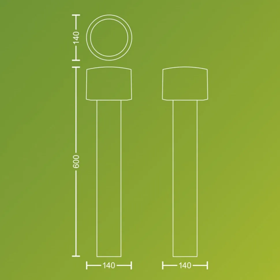 Philips LED-sokkellampe Otis UE, stål, IP44