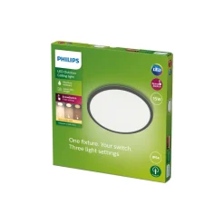 Philips SuperSlim LED IP54 Ø 25cm 2 700K svart