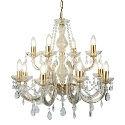 12-punkt lysekrone MARIE THERESE, messing