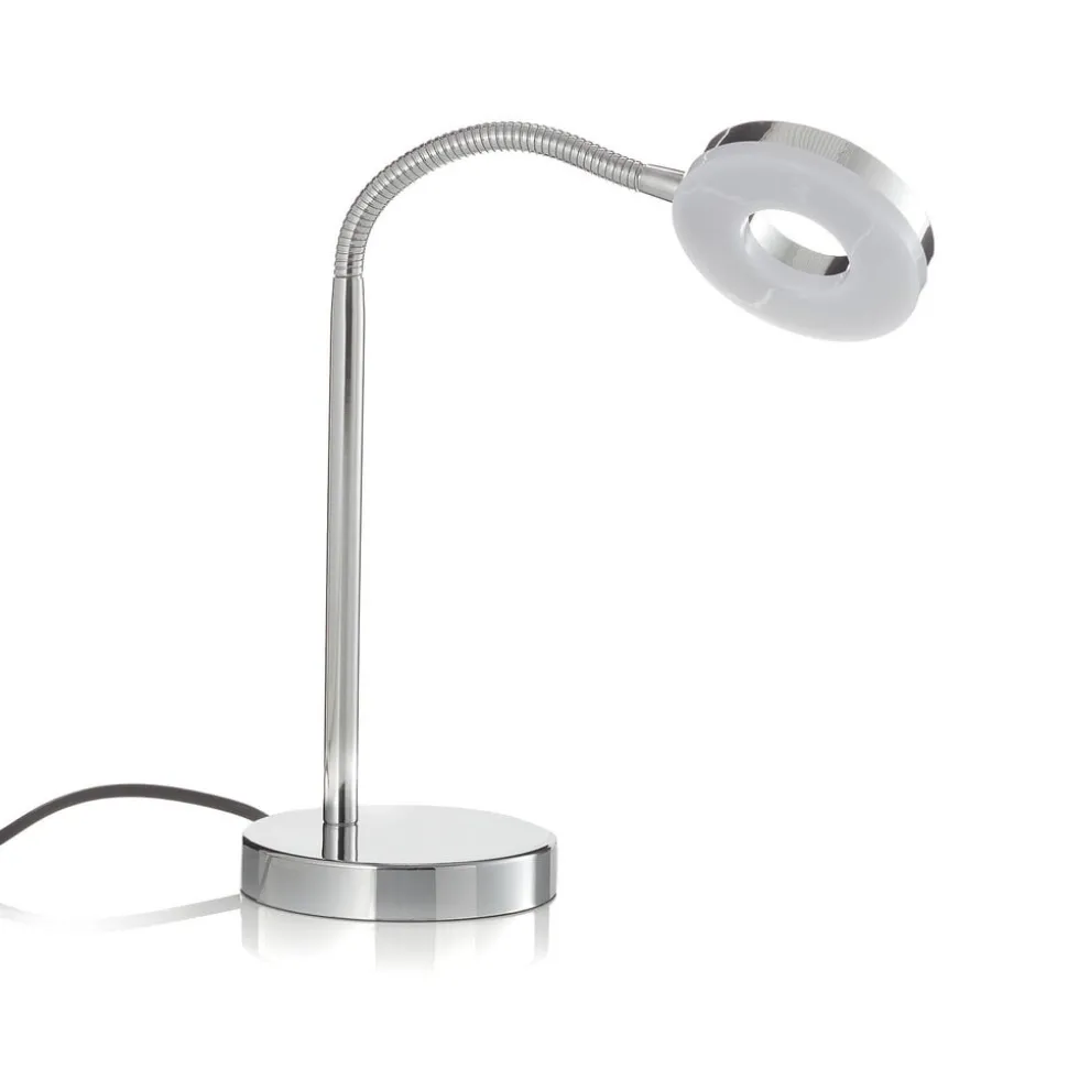 Rennes LED-bordlampe, kromfarget, høyde 40 cm
