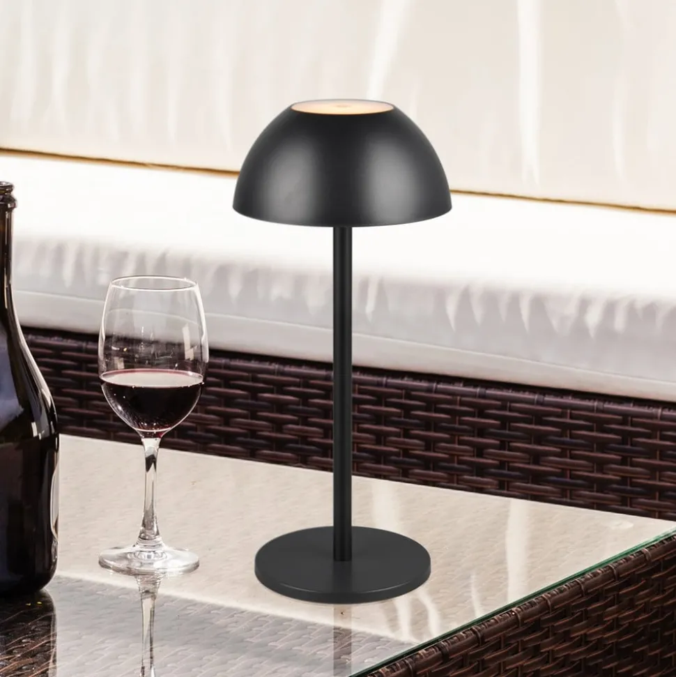 Ricardo LED oppladbar bordlampe, svart, høyde 30 cm, plast