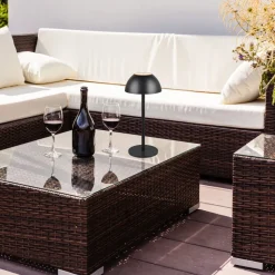 Ricardo LED oppladbar bordlampe, svart, høyde 30 cm, plast