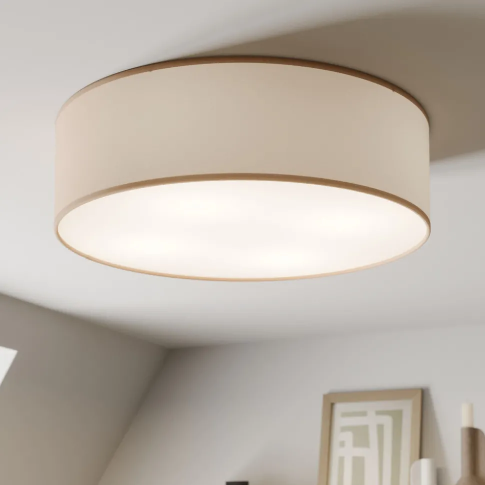 Rondo taklampe, beige, metall, Ø 45 cm, E27