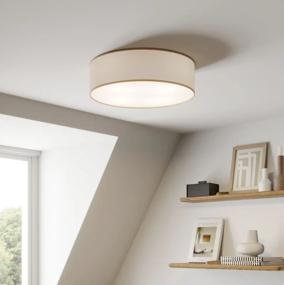 Rondo taklampe, beige, metall, Ø 45 cm, E27