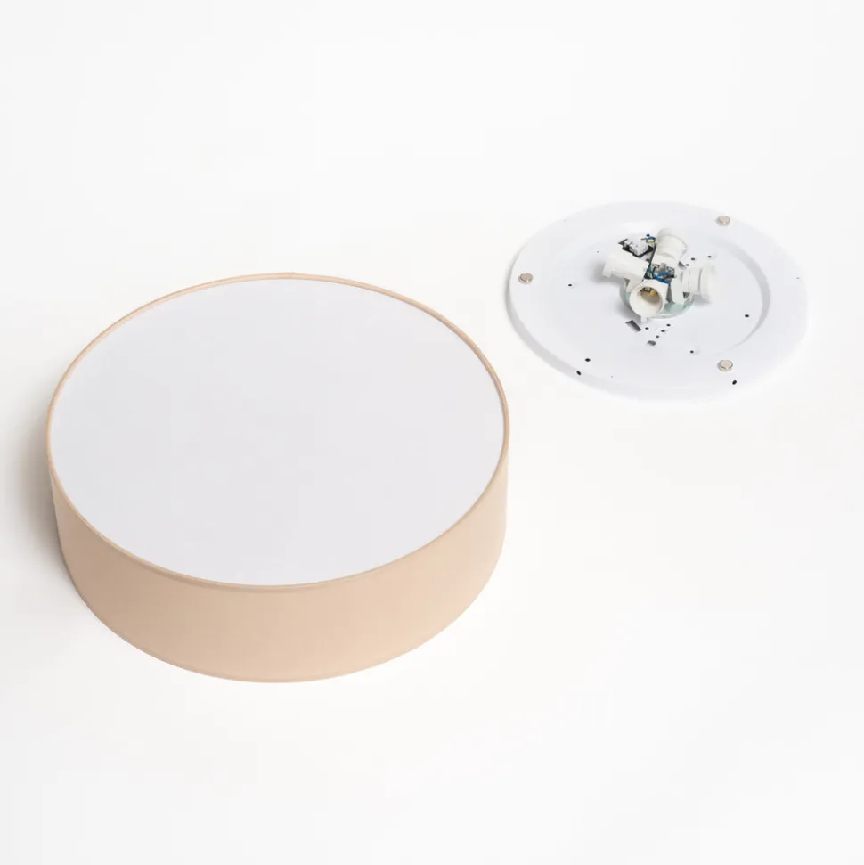 Rondo taklampe, beige, metall, Ø 45 cm, E27