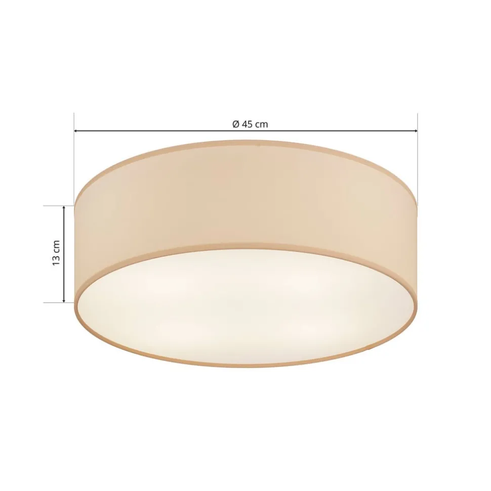 Rondo taklampe, beige, metall, Ø 45 cm, E27