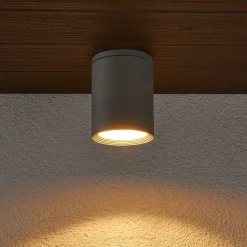 Rund Mianna taklampe i sølvgrå