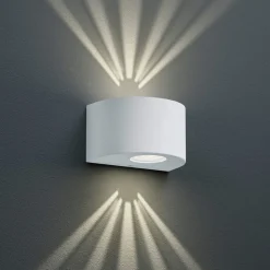 Rund utendørs LED-vegglampe Rosario, hvit