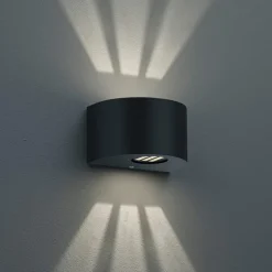 Rund utendørs LED-vegglampe Rosario, svart