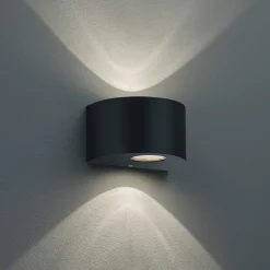 Rund utendørs LED-vegglampe Rosario, svart